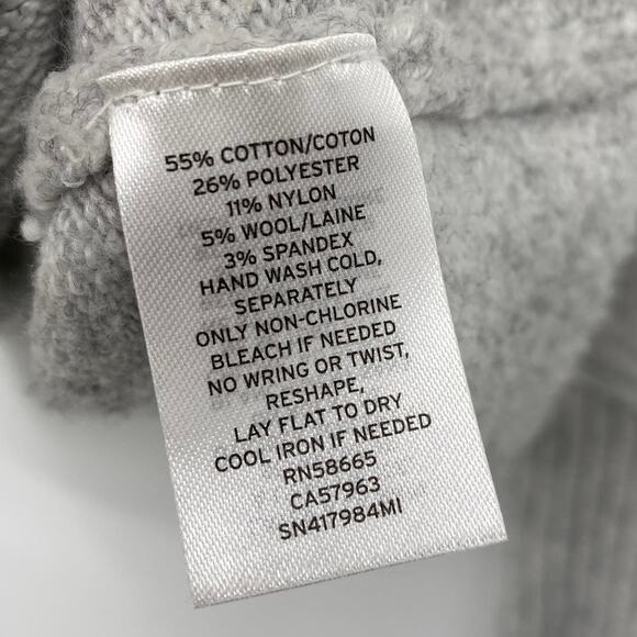 Something Navy V Neck Sweater Knit Cotton Wool Blend Light Gray Womens Medium - Picture 6 of 6